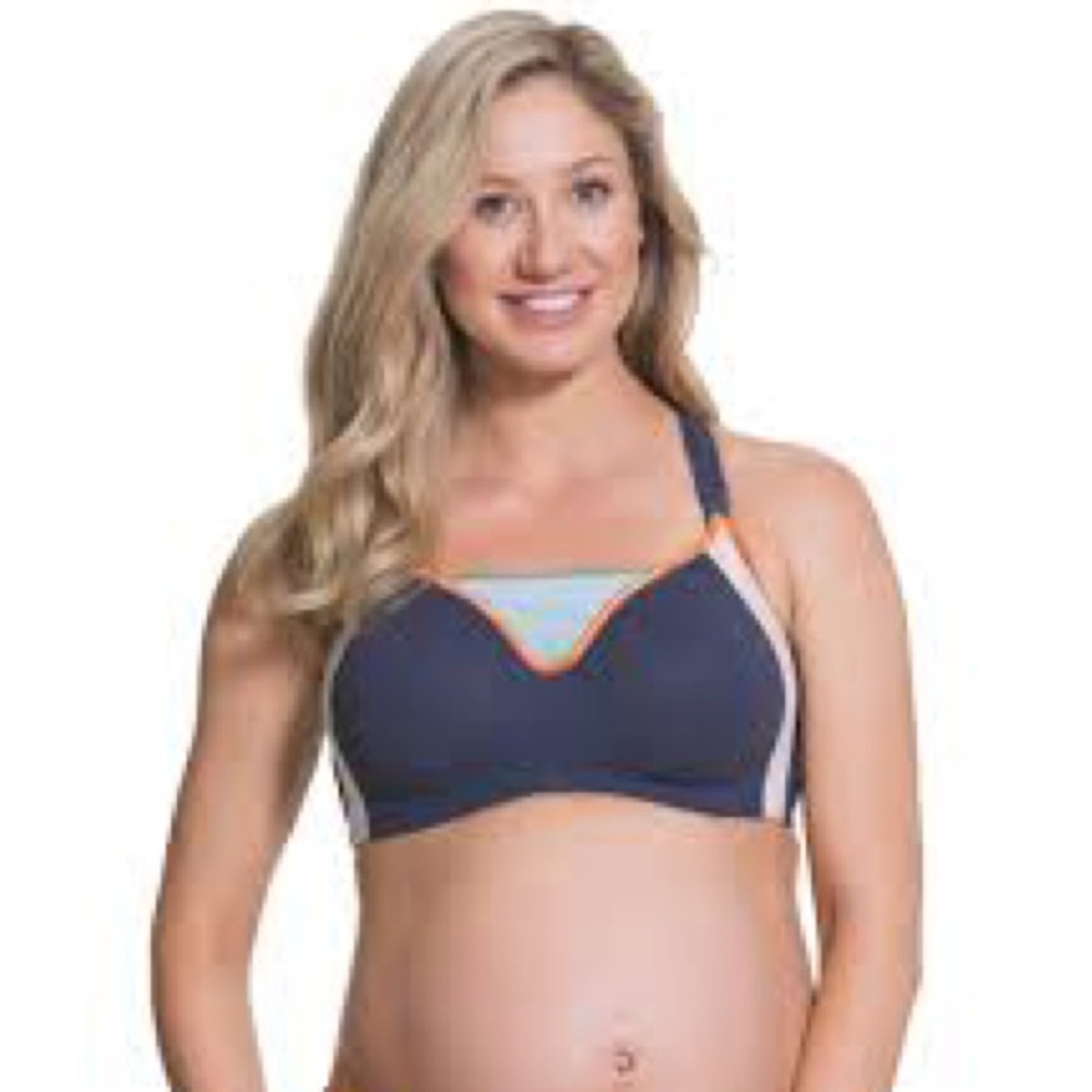 Cake Maternity Sports Bra - Navy and Orange